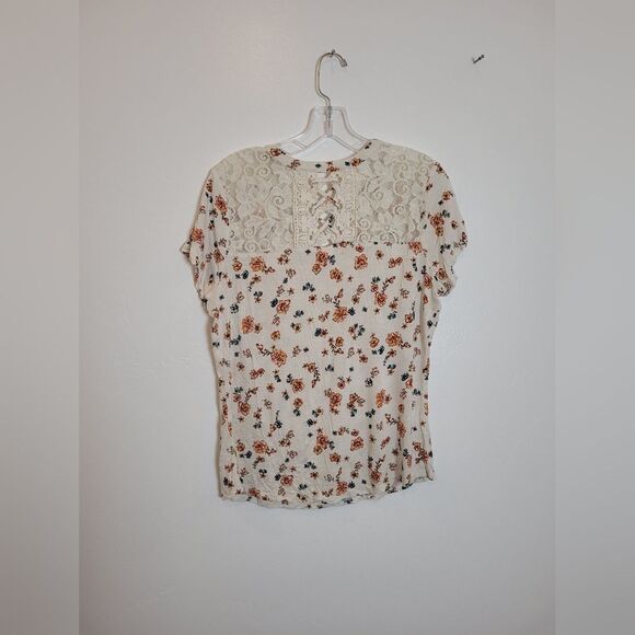 Floral Corset Pullover Blouse Lace Indie Festival Bohemian Summer Junior's XL - Picture 7 of 9